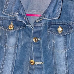 Girls 10-12 Denim bling jacket